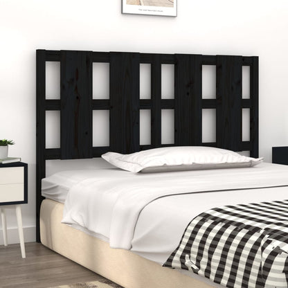 vidaXL Bed Headboard Black 145.5x4x100 cm Solid Wood Pine