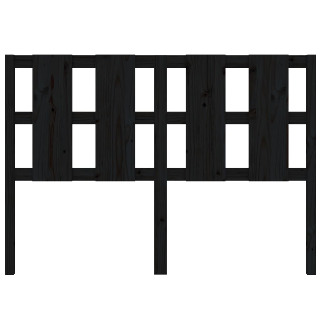 vidaXL Bed Headboard Black 145.5x4x100 cm Solid Wood Pine