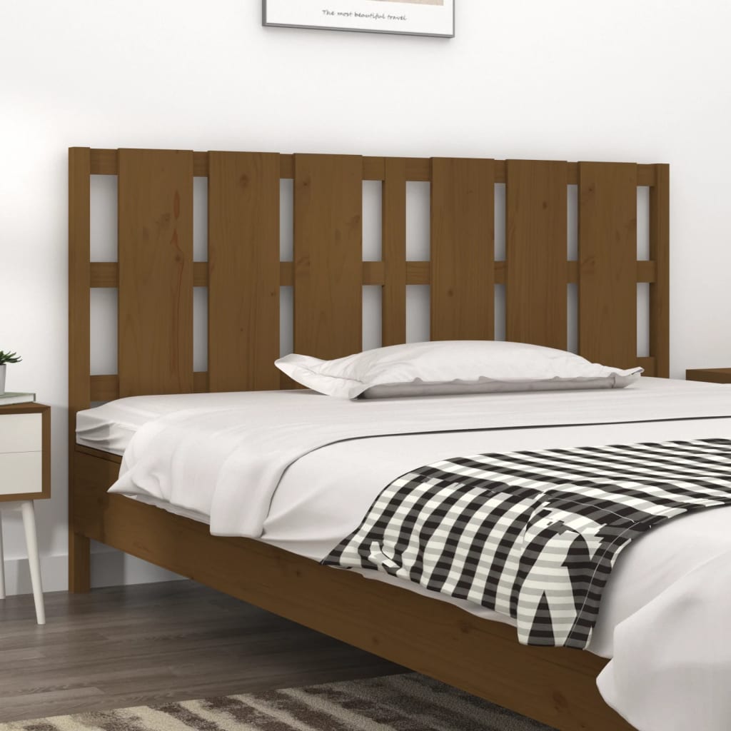 vidaXL Bed Headboard Honey Brown 185.5x4x100 cm Solid Wood Pine