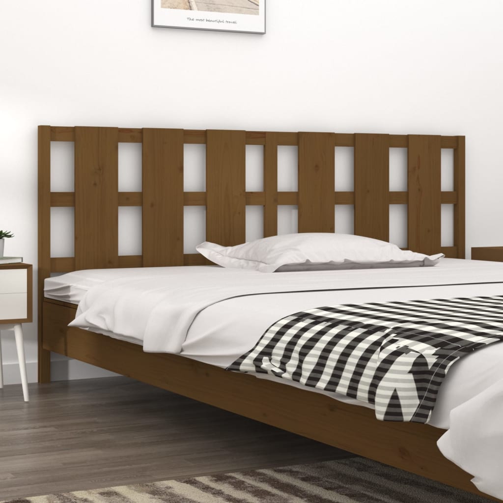 vidaXL Bed Headboard Honey Brown 205.5x4x100 cm Solid Wood Pine