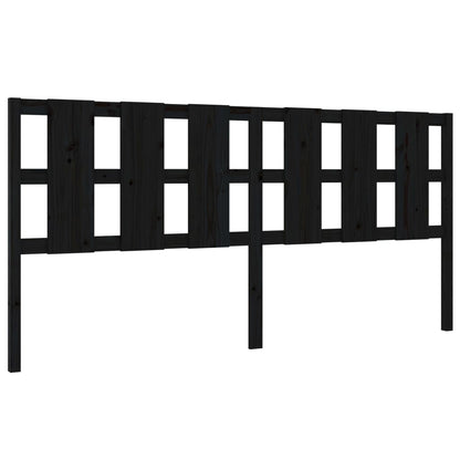 vidaXL Bed Headboard Black 205.5x4x100 cm Solid Wood Pine