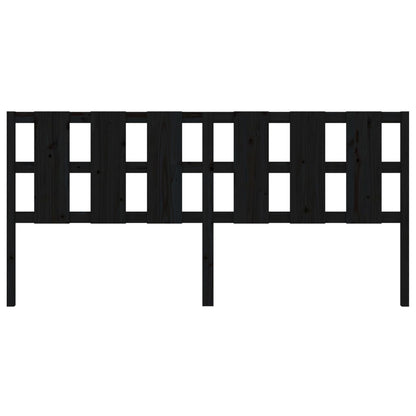 vidaXL Bed Headboard Black 205.5x4x100 cm Solid Wood Pine