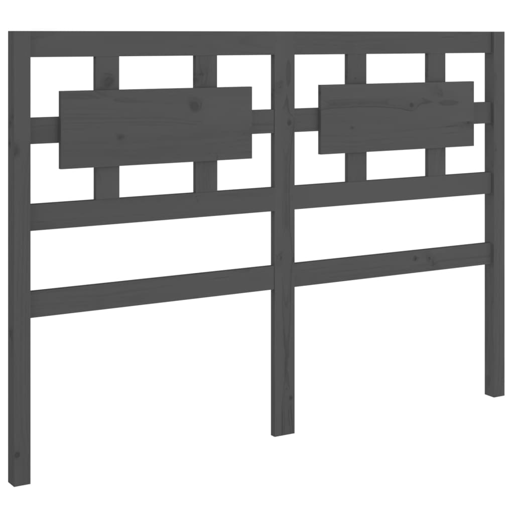 vidaXL Bed Headboard Grey 125.5x4x100 cm Solid Wood Pine