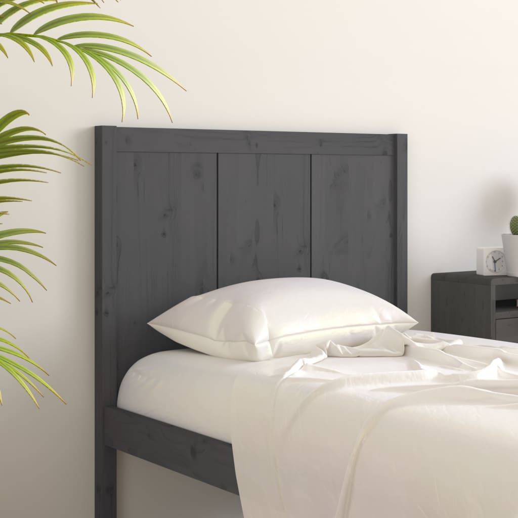 vidaXL Bed Headboard Grey 80.5x4x100 cm Solid Pine Wood