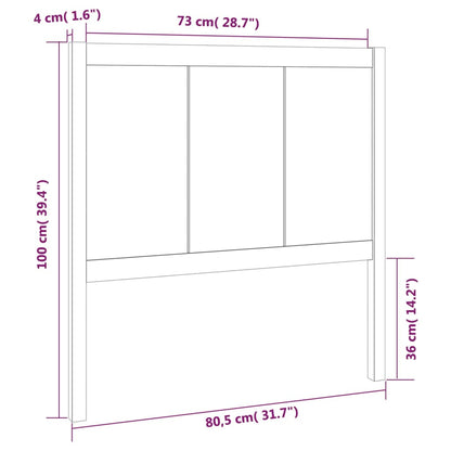 vidaXL Bed Headboard Grey 80.5x4x100 cm Solid Pine Wood