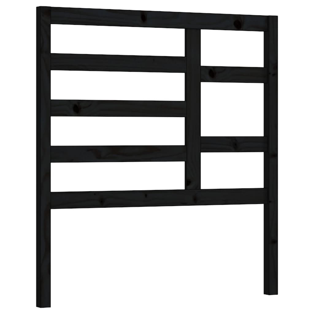 vidaXL Bed Headboard Black 106x4x104 cm Solid Wood Pine