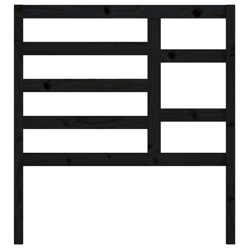 vidaXL Bed Headboard Black 106x4x104 cm Solid Wood Pine