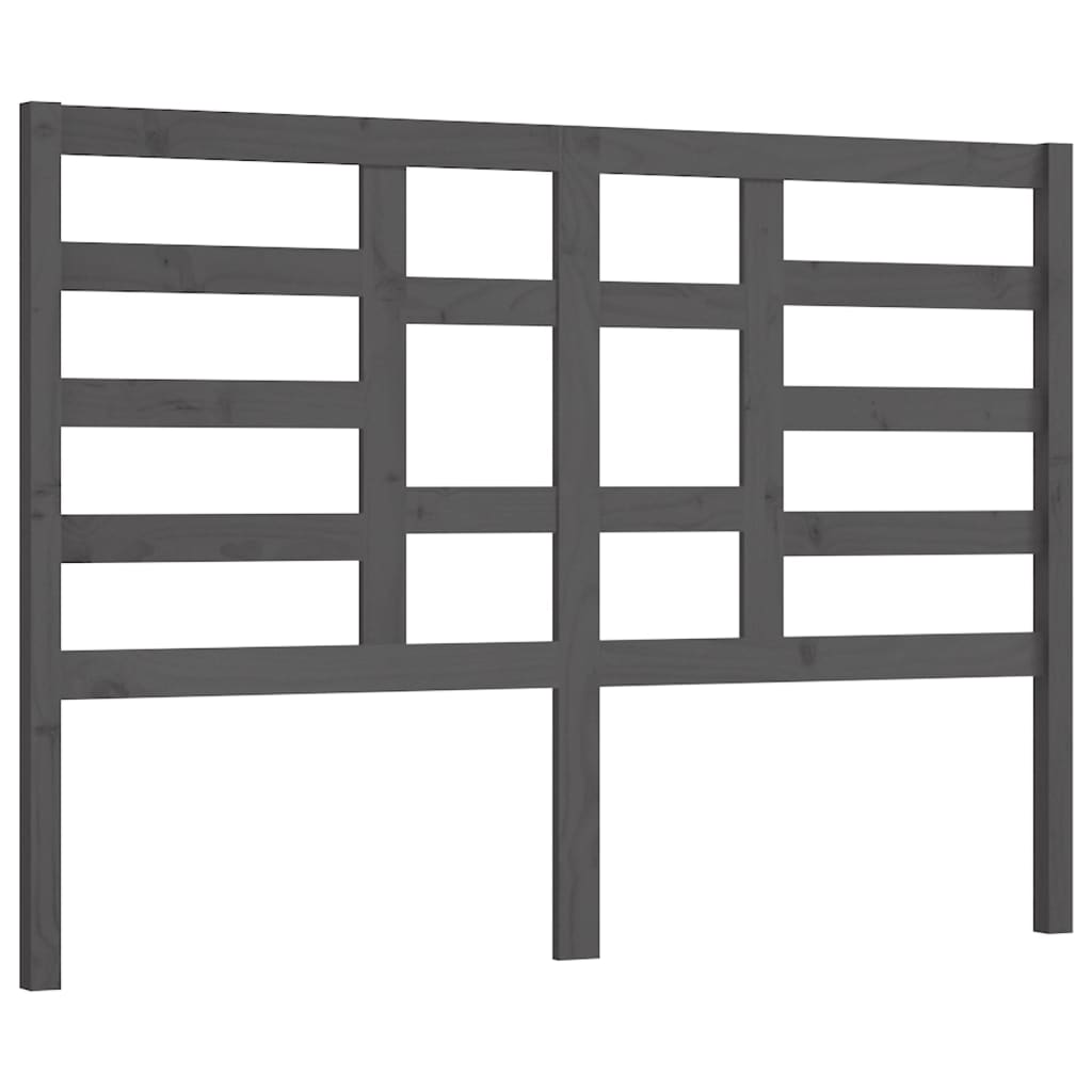 vidaXL Bed Headboard Grey 126x4x104 cm Solid Wood Pine