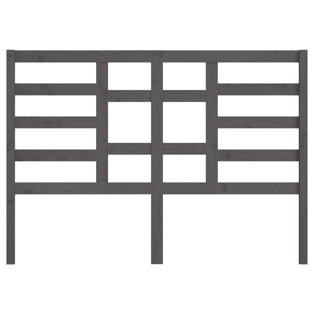 vidaXL Bed Headboard Grey 126x4x104 cm Solid Wood Pine