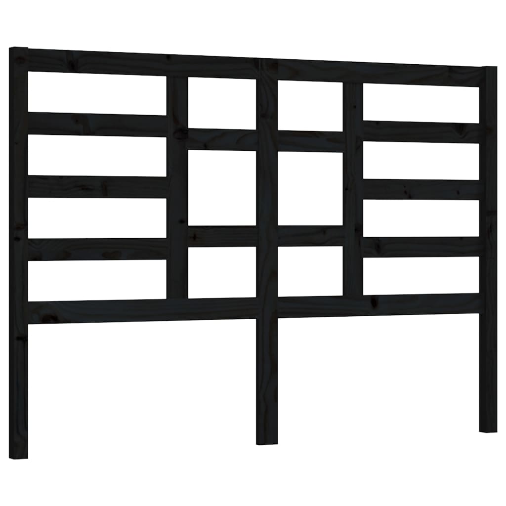 vidaXL Bed Headboard Black 126x4x104 cm Solid Wood Pine