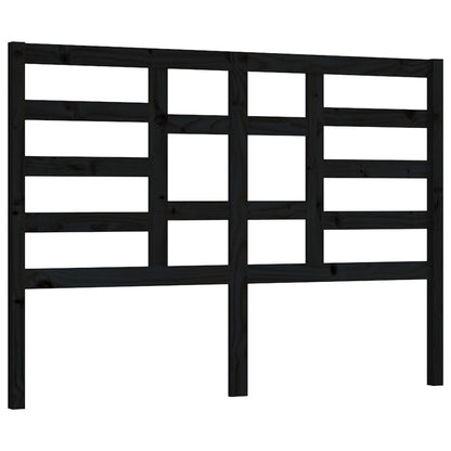 vidaXL Bed Headboard Black 126x4x104 cm Solid Wood Pine