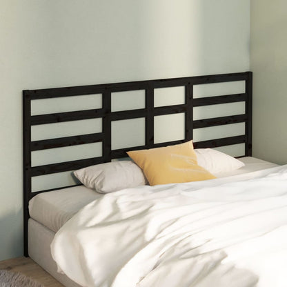 vidaXL Bed Headboard Black 206x4x104 cm Solid Wood Pine