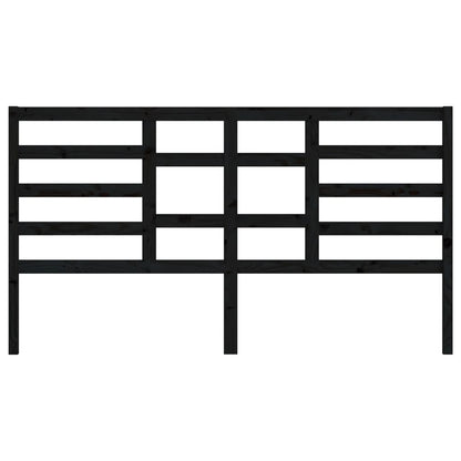 vidaXL Bed Headboard Black 206x4x104 cm Solid Wood Pine