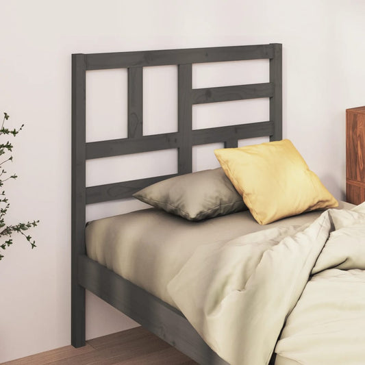 818172 vidaXL Bed Headboard Grey 96x4x104 cm Solid Wood Pine