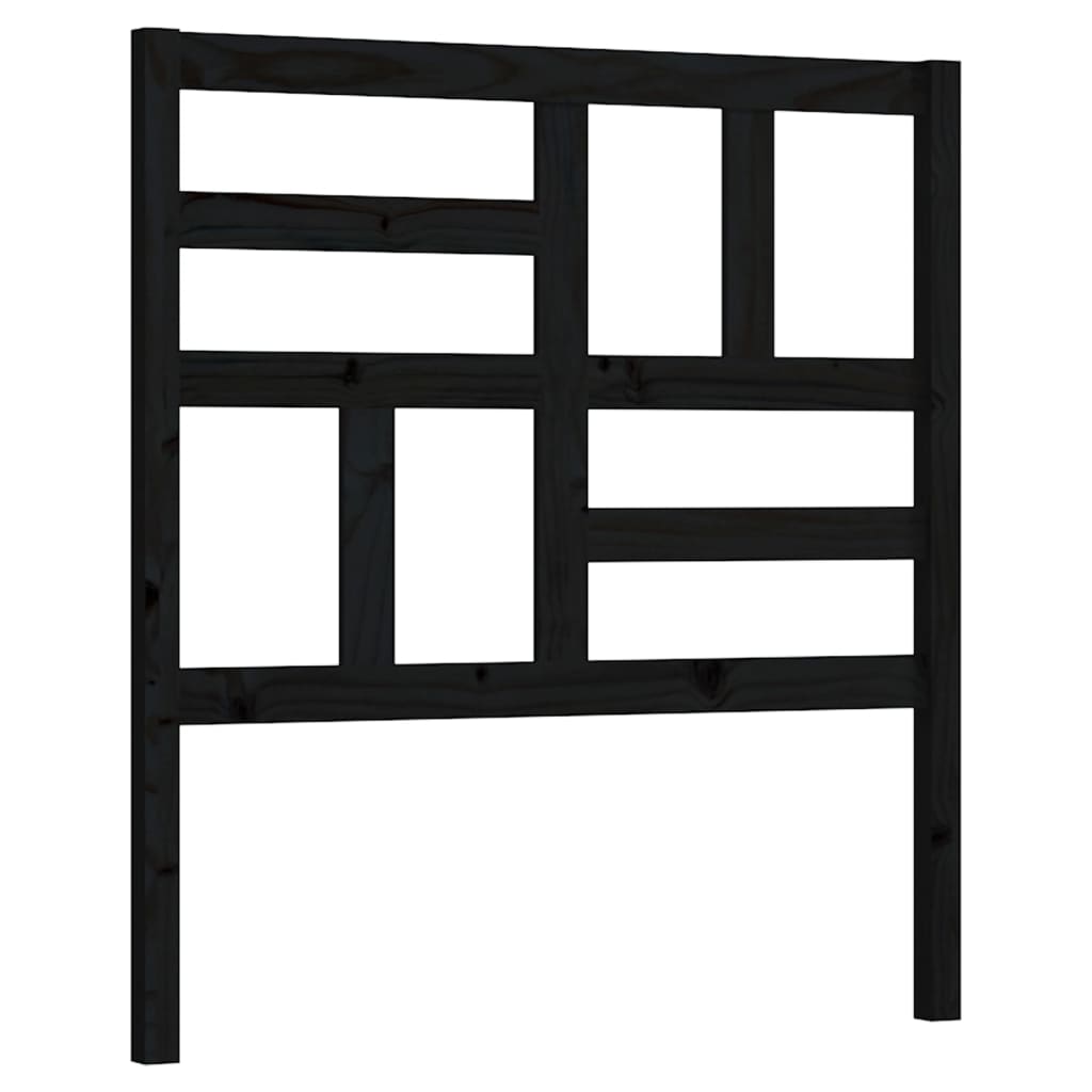 818174 vidaXL Bed Headboard Black 96x4x104 cm Solid Wood Pine