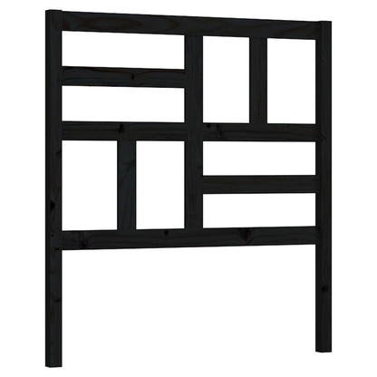 818174 vidaXL Bed Headboard Black 96x4x104 cm Solid Wood Pine