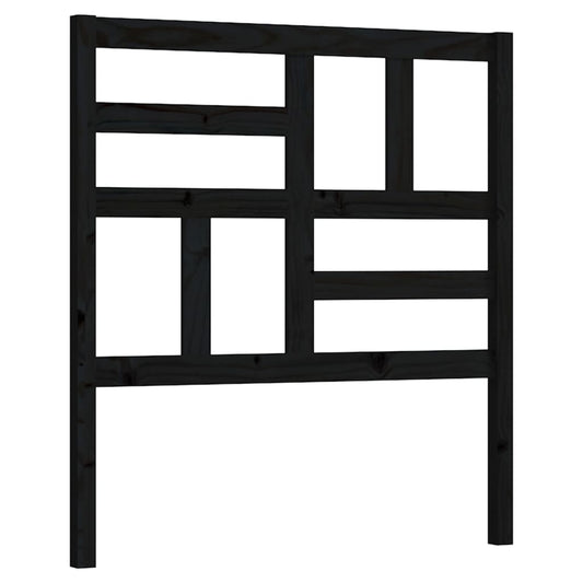 818174 vidaXL Bed Headboard Black 96x4x104 cm Solid Wood Pine