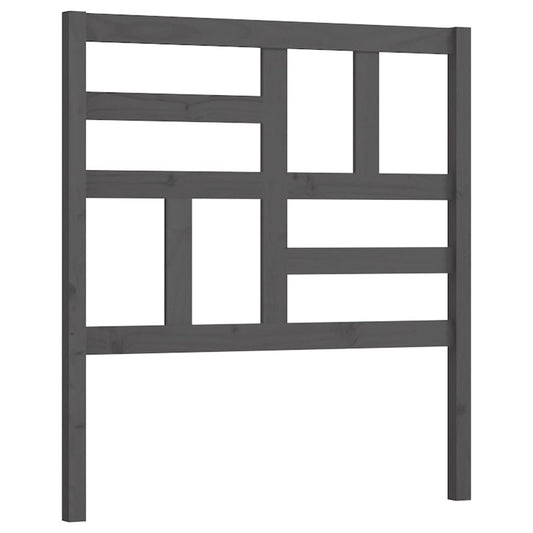 818177 vidaXL Bed Headboard Grey 106x4x104 cm Solid Wood Pine