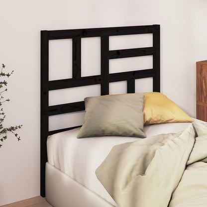 vidaXL Bed Headboard Black 106x4x104 cm Solid Wood Pine