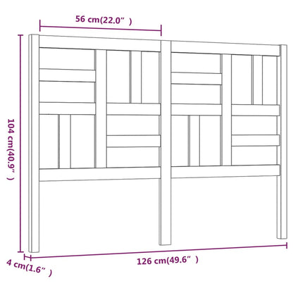 818182 vidaXL Bed Headboard Grey 126x4x104 cm Solid Wood Pine