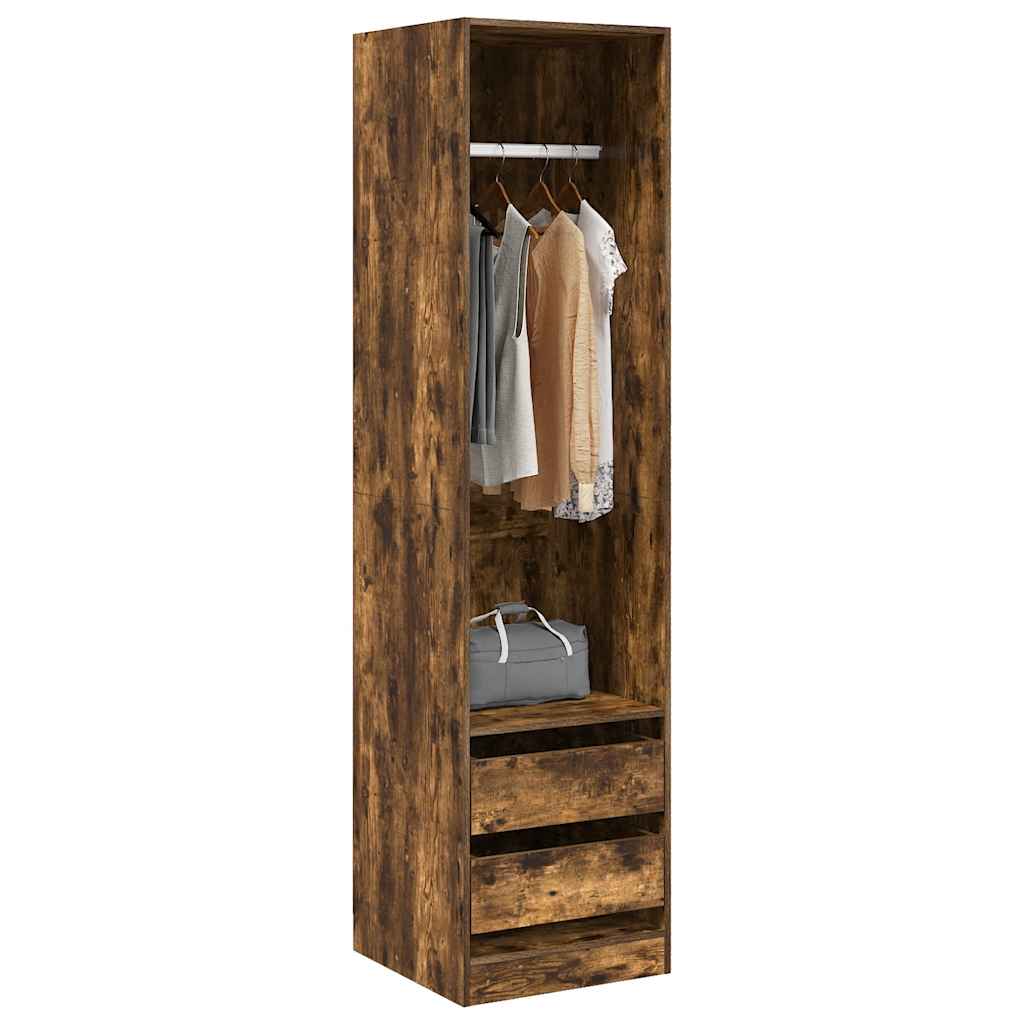 815348 vidaXL Wardrobe with Drawers Smoked Oak 50x50x200 cm Engineered Wood