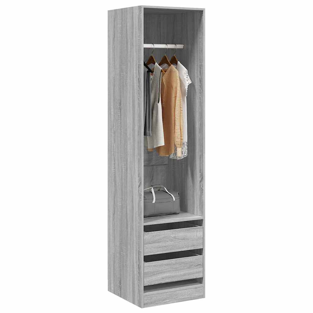 815349 vidaXL Wardrobe with Drawers Grey Sonoma 50x50x200 cm Engineered Wood