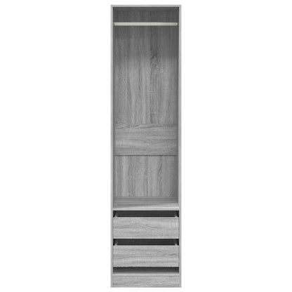 815349 vidaXL Wardrobe with Drawers Grey Sonoma 50x50x200 cm Engineered Wood