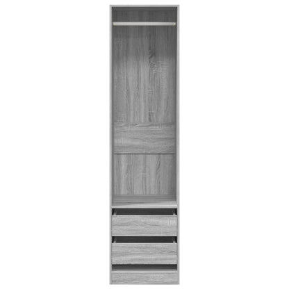 815349 vidaXL Wardrobe with Drawers Grey Sonoma 50x50x200 cm Engineered Wood