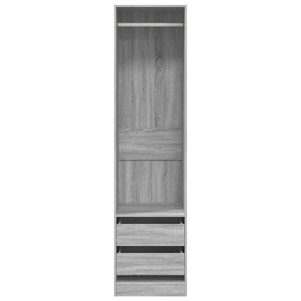 vidaXL Wardrobe with Drawers Grey Sonoma 50x50x200 cm Engineered Wood