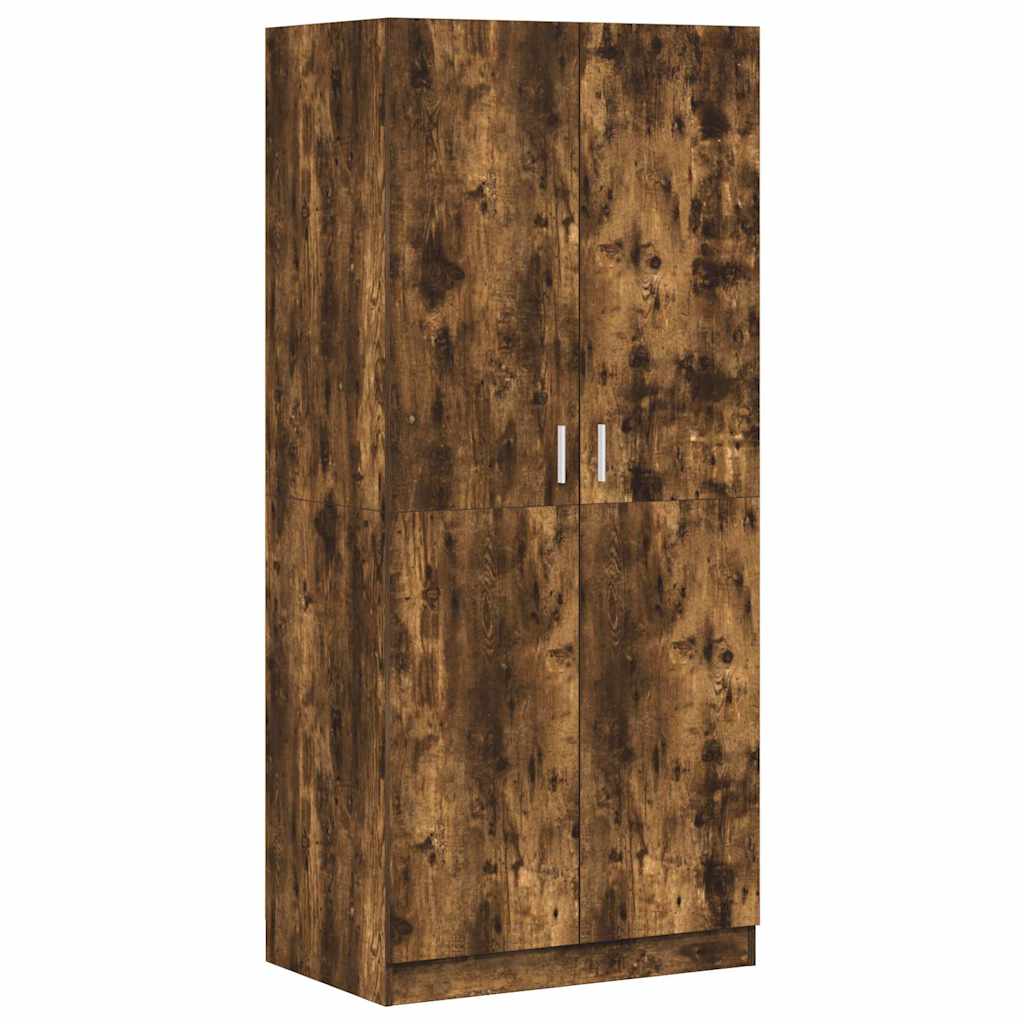 vidaXL Wardrobe Smoked Oak 80x52x180 cm Engineered Wood