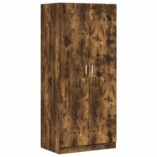 vidaXL Wardrobe Smoked Oak 80x52x180 cm Engineered Wood