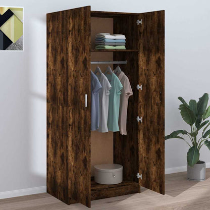 vidaXL Wardrobe Smoked Oak 80x52x180 cm Engineered Wood