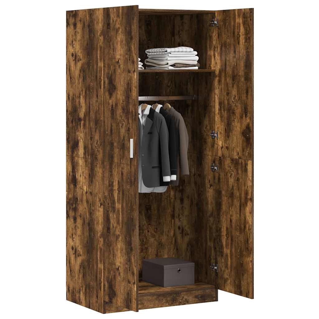 vidaXL Wardrobe Smoked Oak 80x50x180 cm Engineered Wood