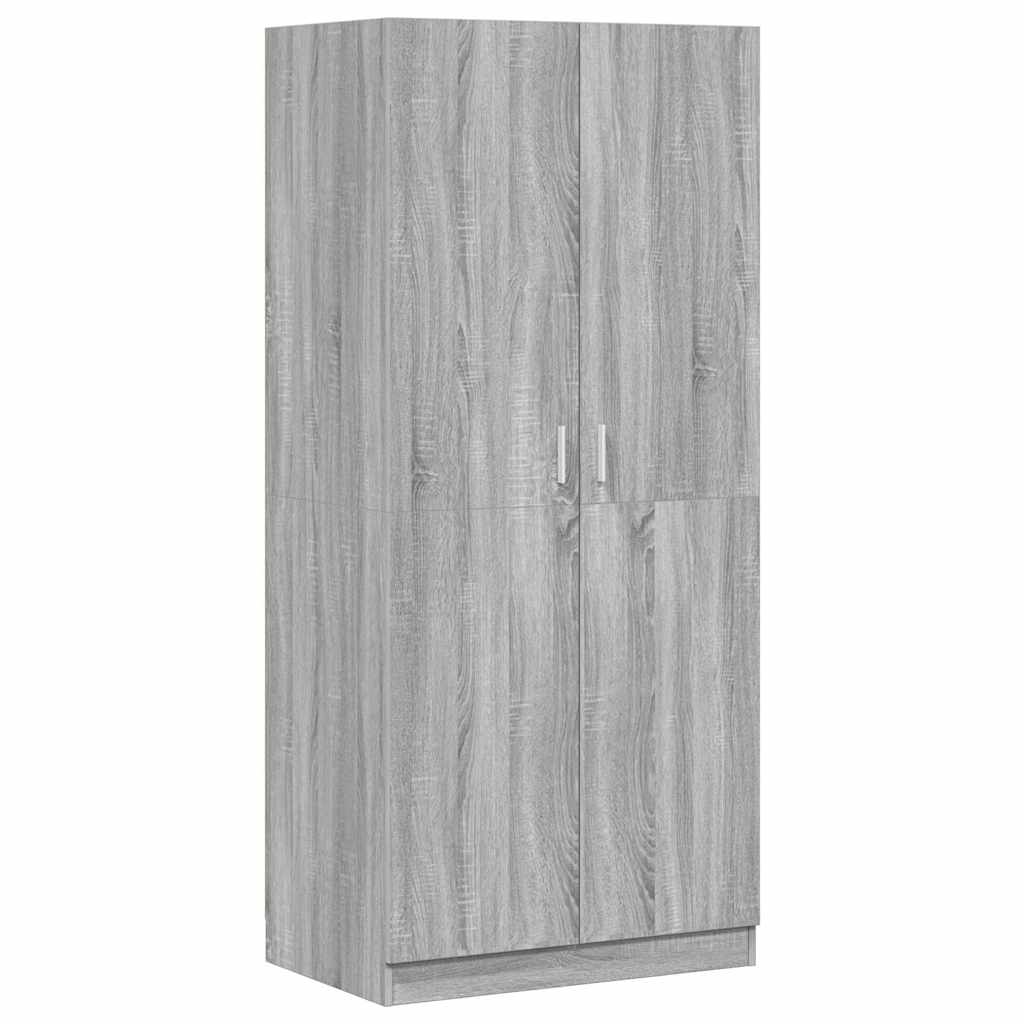 vidaXL Wardrobe Grey Sonoma 80x52x180 cm Engineered Wood