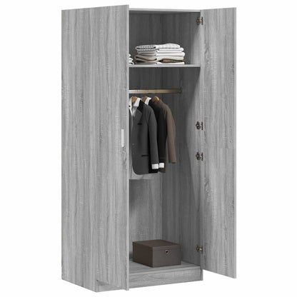 vidaXL Wardrobe Grey Sonoma 80x50x180 cm Engineered Wood