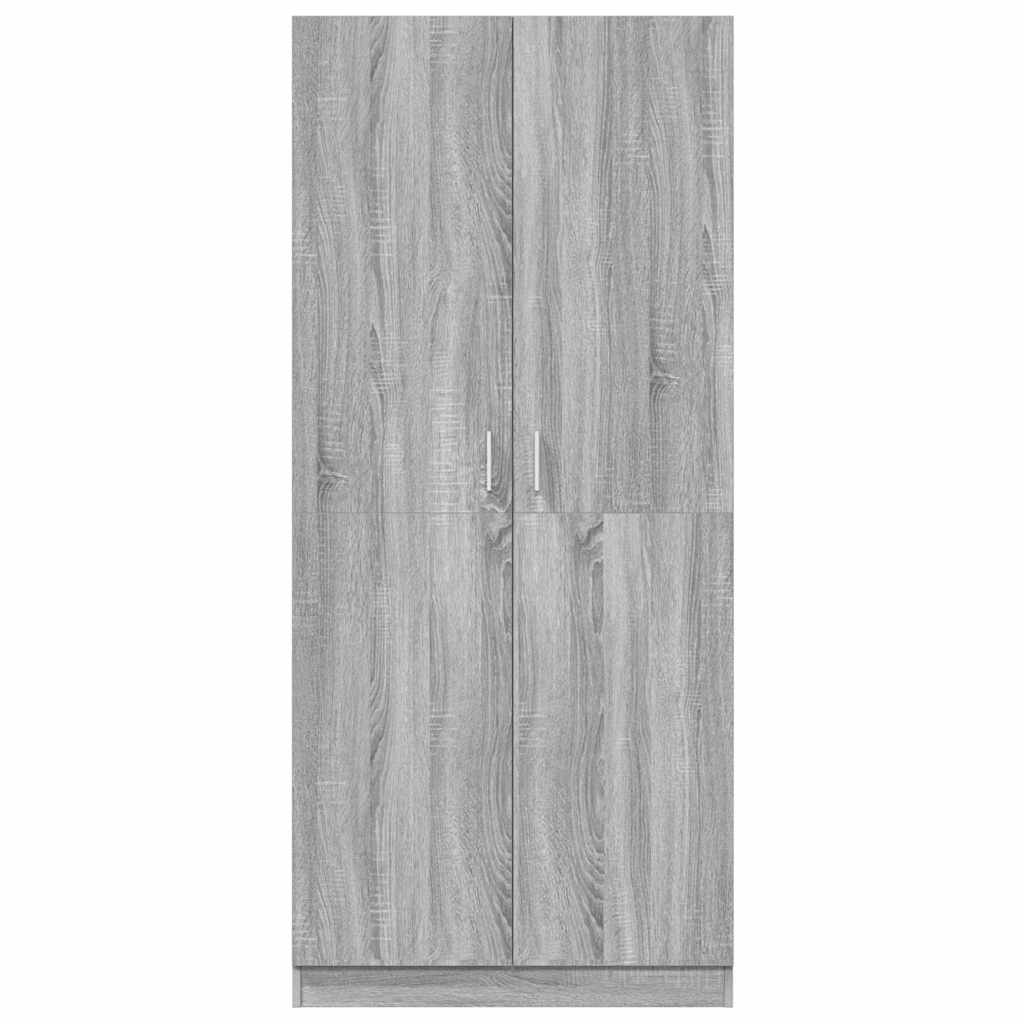 vidaXL Wardrobe Grey Sonoma 80x52x180 cm Engineered Wood