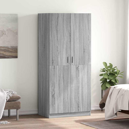 vidaXL Wardrobe Grey Sonoma 80x52x180 cm Engineered Wood