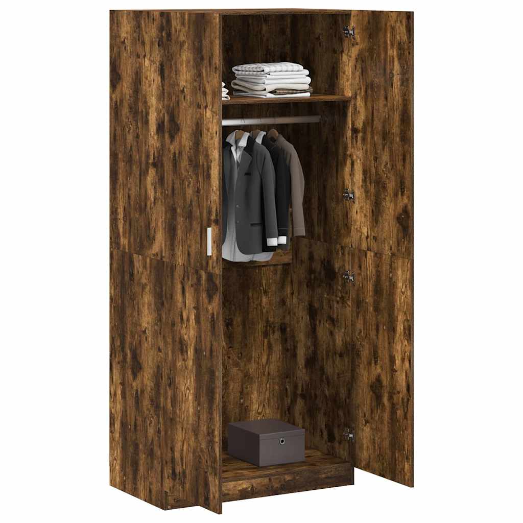vidaXL Wardrobe Smoked Oak 90x52x200 cm Engineered Wood
