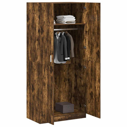 vidaXL Wardrobe Smoked Oak 90x52x200 cm Engineered Wood