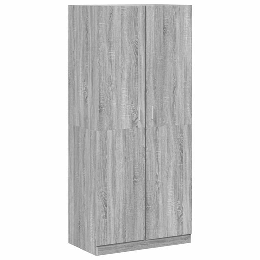 815355 vidaXL Wardrobe Grey Sonoma 90x52x200 cm Engineered Wood