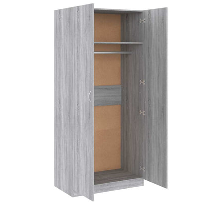 815355 vidaXL Wardrobe Grey Sonoma 90x52x200 cm Engineered Wood