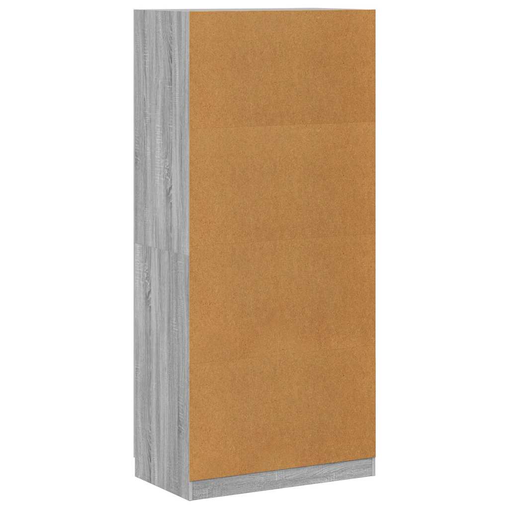 815355 vidaXL Wardrobe Grey Sonoma 90x52x200 cm Engineered Wood