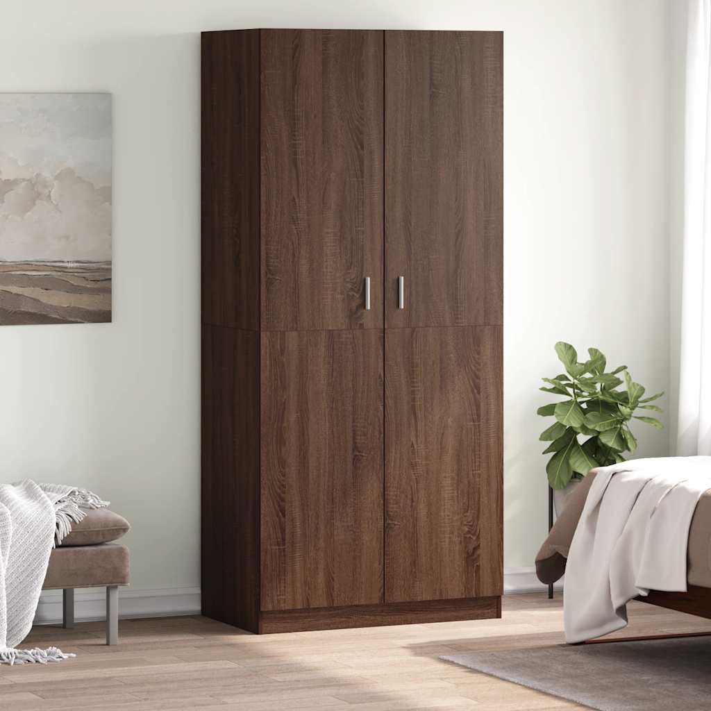 vidaXL Wardrobe Brown Oak 90x50x200 cm Engineered Wood