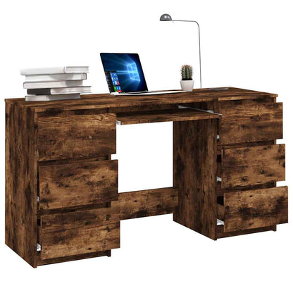 vidaXL Writing Desk | Smoked Oak | Engineered Wood | 140x50x77 cm | Writing Desk