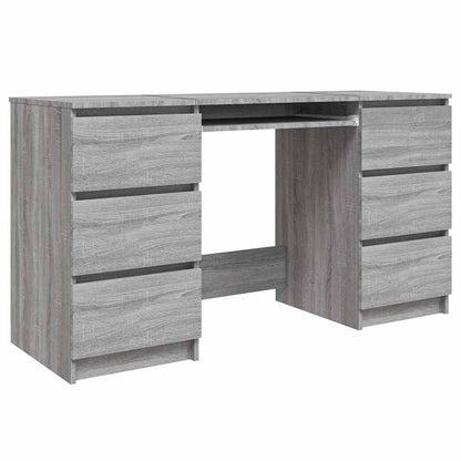 vidaXL Writing Desk Grey Sonoma 140x50x77 cm Engineered Wood
