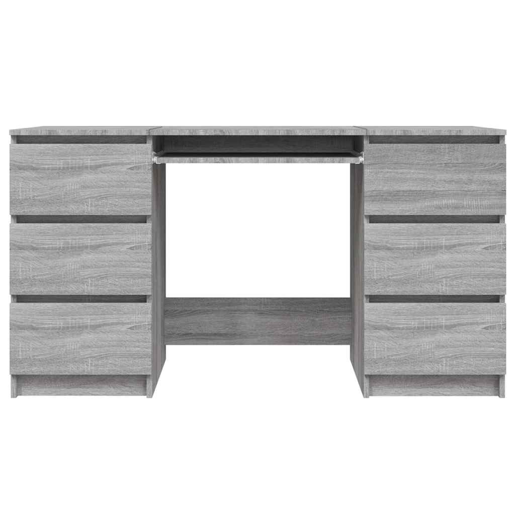 vidaXL Writing Desk Grey Sonoma 140x50x77 cm Engineered Wood