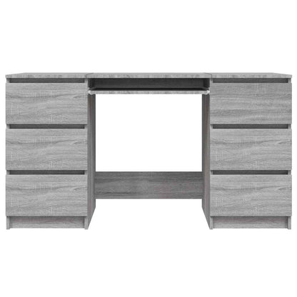 vidaXL Writing Desk Grey Sonoma 140x50x77 cm Engineered Wood