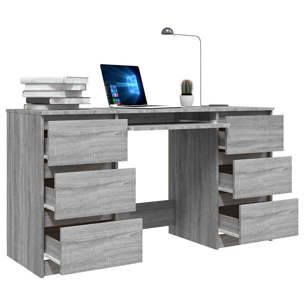 vidaXL Writing Desk | Grey Sonoma | Engineered Wood | Standard | Writing Desk