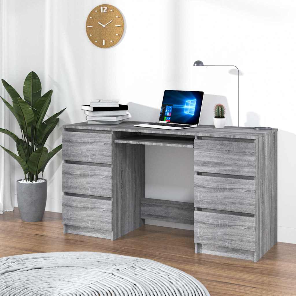 vidaXL Writing Desk | Grey Sonoma | Engineered Wood | Standard | Writing Desk