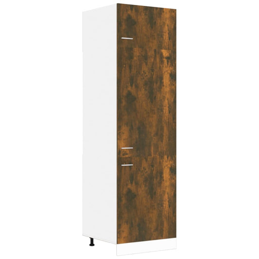 vidaXL Refrigerator Cabinet Lyon Smoked Oak 60x57x207 cm Engineered Wood